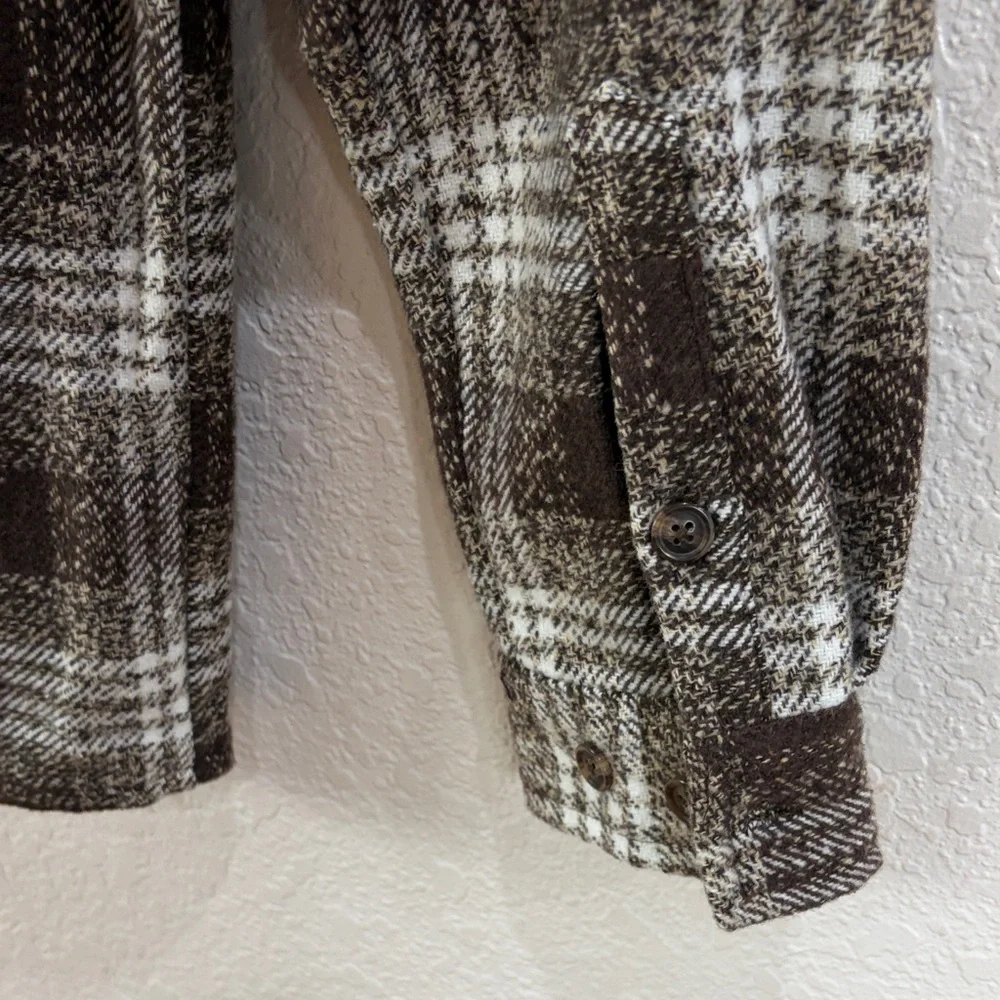 Distortion,Size L,Brown Plaid Men's Shirt Jacket
